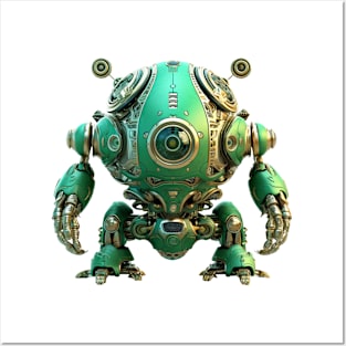 Steampunk Green Robot #5 Posters and Art